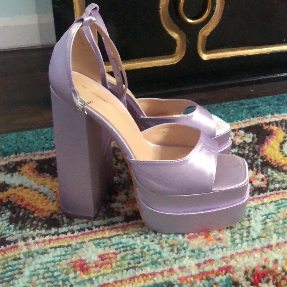 Prettylittlething bratz satin platform heels